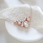 Simple Vintage style Crystal Wedding necklace - LANEY - Treasures by Agnes