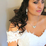 Simple Vintage style Crystal Wedding necklace - LANEY - Treasures by Agnes