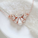 Simple Vintage style Crystal Wedding necklace - LANEY - Treasures by Agnes