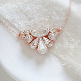 Simple Vintage style Crystal Wedding necklace - LANEY - Treasures by Agnes