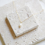 Single pearl necklace with gold filled chain - DEMI - Treasures by Agnes