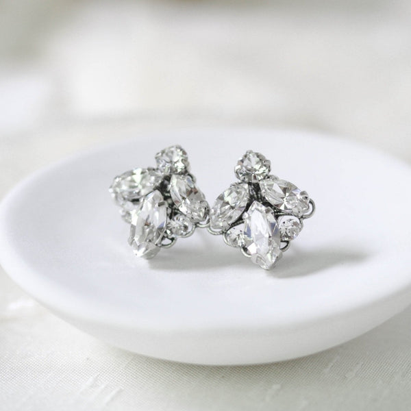 Small crystal stud bridal earrings - MILEY - Treasures by Agnes