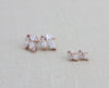 Small or Large Rose gold CZ stud Bridal earrings - LAUREN - Treasures by Agnes