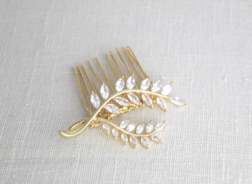 Small rose gold Bridal hair comb - APRILLE - Treasures by Agnes