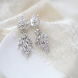 Small rose gold cubic zirconia Bridal earrings - KRISTEN - Treasures by Agnes