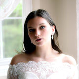 Small rose gold cubic zirconia Bridal earrings - KRISTEN - Treasures by Agnes