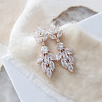 Small rose gold cubic zirconia Bridal earrings - KRISTEN - Treasures by Agnes