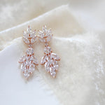 Small rose gold cubic zirconia Bridal earrings - KRISTEN - Treasures by Agnes