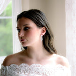 Small rose gold cubic zirconia Bridal earrings - KRISTEN - Treasures by Agnes