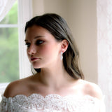 Small rose gold cubic zirconia Bridal earrings - KRISTEN - Treasures by Agnes