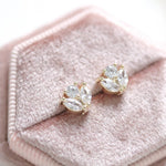 Small Rose gold Cubic Zirconia stud earrings for Bride or Bridesmaid - EMMA - Treasures by Agnes