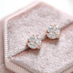 Small Rose gold Cubic Zirconia stud earrings for Bride or Bridesmaid - EMMA - Treasures by Agnes