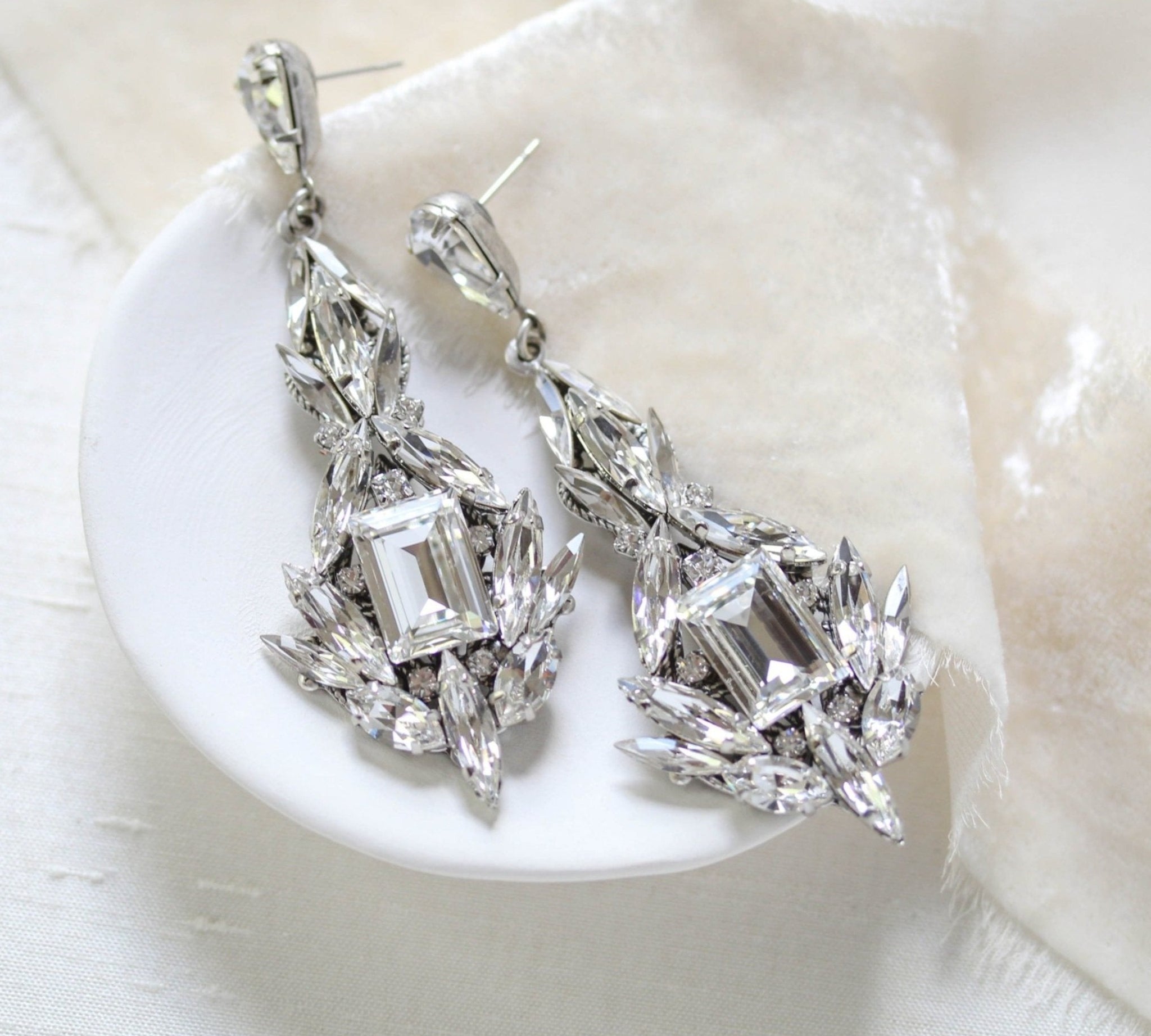 Statement crystal Wedding earrings - ZOE - Treasures by Agnes