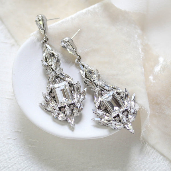 Statement crystal Wedding earrings - ZOE - Treasures by Agnes