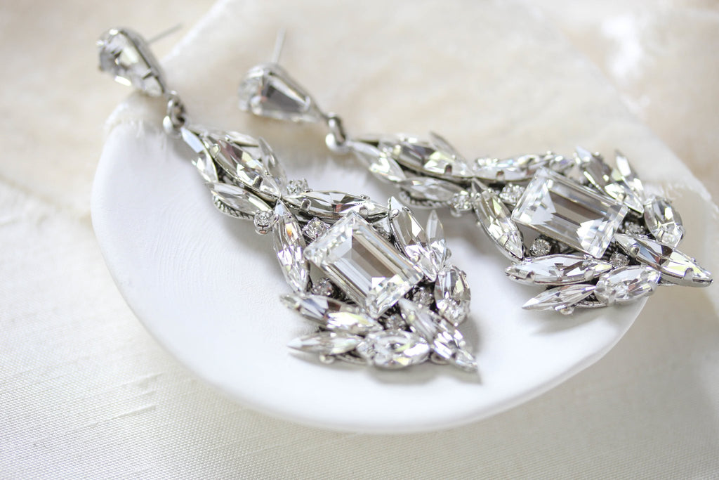 Statement crystal Wedding earrings - ZOE - Treasures by Agnes