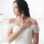 Statement Wedding cuff bracelet with Austrian crystals - RAYNE - Treasures by Agnes