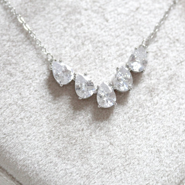 Teardrop cubic zirconia necklace - GEMMA - Treasures by Agnes