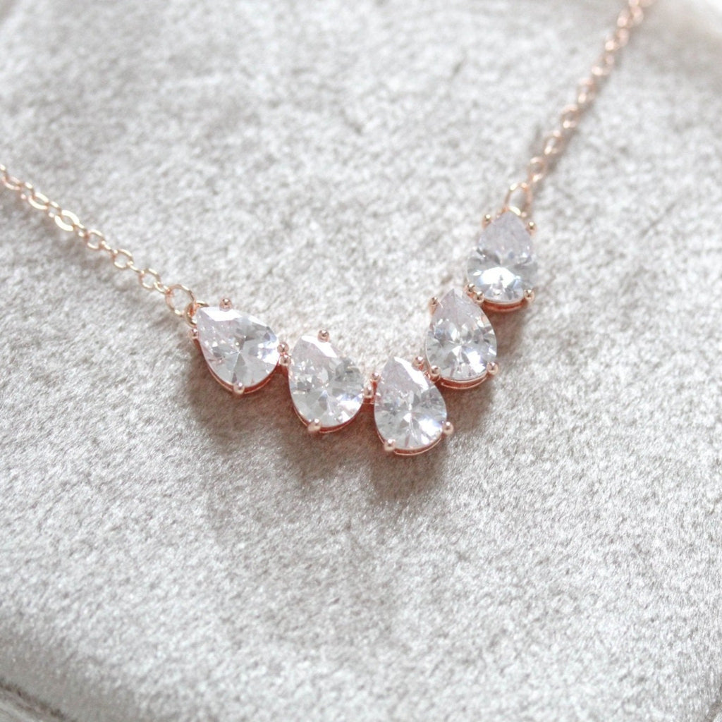 Teardrop cubic on sale zirconia necklace