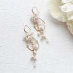 Teardrop Hoop Floral earrings for Bride - IRENA - Treasures by Agnes