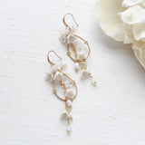 Teardrop Hoop Floral earrings for Bride - IRENA - Treasures by Agnes