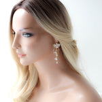 Teardrop Hoop Floral earrings for Bride - IRENA - Treasures by Agnes