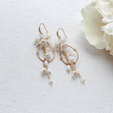 Teardrop Hoop Floral earrings for Bride - IRENA - Treasures by Agnes