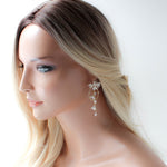 Teardrop Hoop Floral earrings for Bride - IRENA - Treasures by Agnes