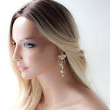 Teardrop Hoop Floral earrings for Bride - IRENA - Treasures by Agnes