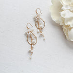 Teardrop Hoop Floral earrings for Bride - IRENA - Treasures by Agnes
