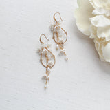 Teardrop Hoop Floral earrings for Bride - IRENA - Treasures by Agnes
