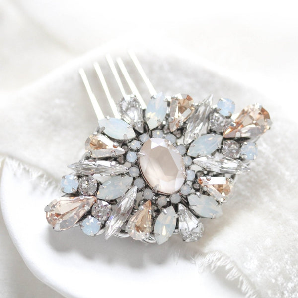 Vintage inspired crystal Bridal hair comb - PIPER - Treasures by Agnes