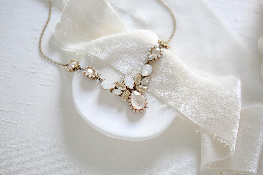 Vintage inspired crystal Wedding necklace - BAILEY - Treasures by Agnes