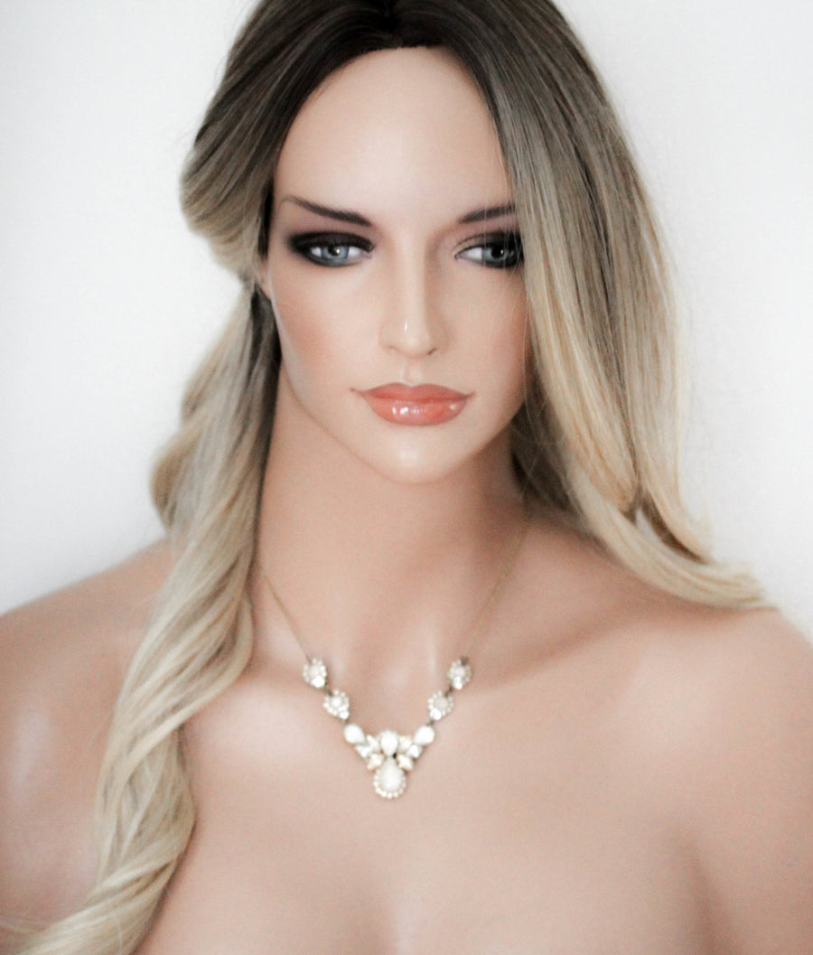 Vintage inspired crystal Wedding necklace - BAILEY - Treasures by Agnes