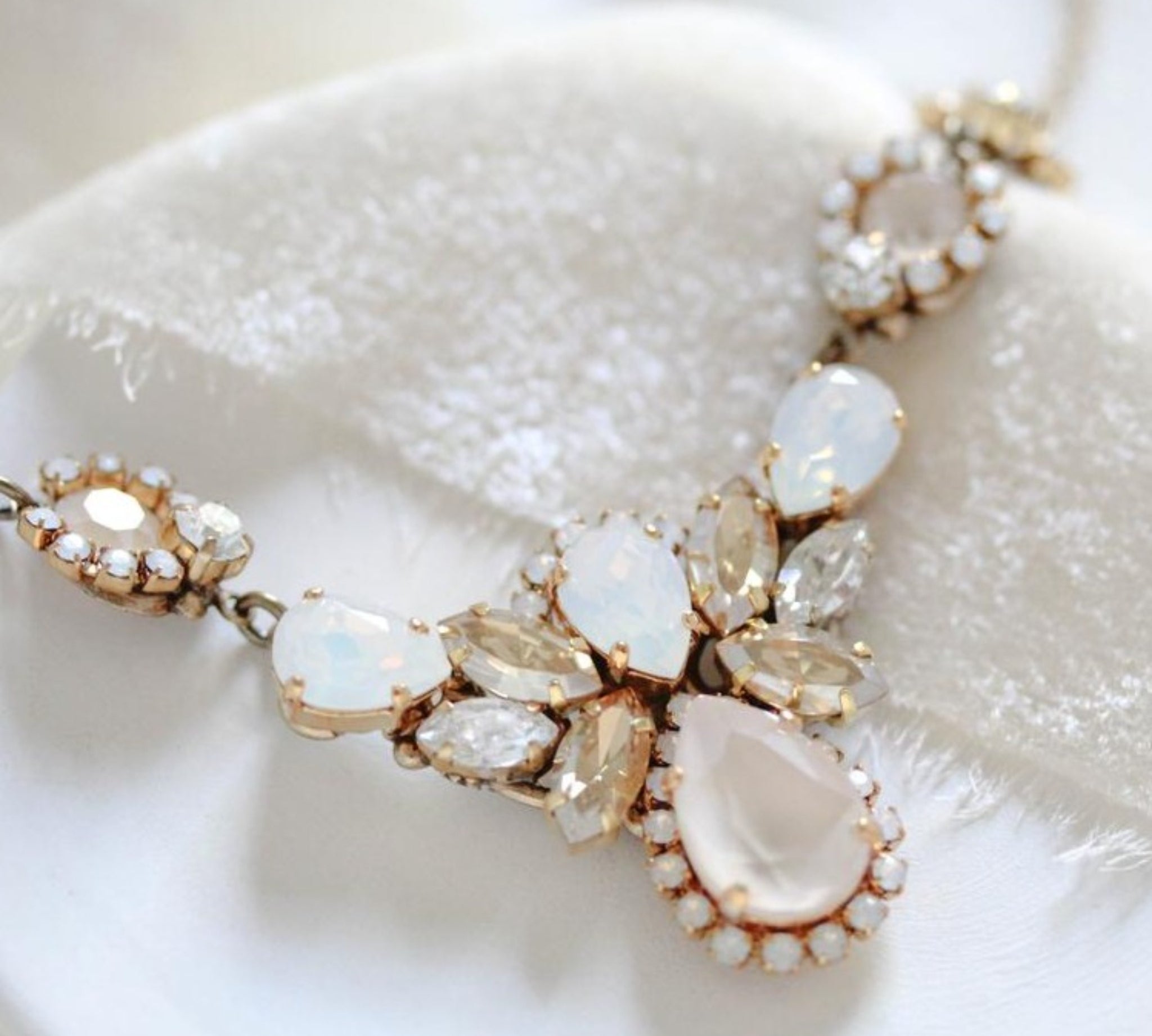 Vintage inspired crystal Wedding necklace - BAILEY - Treasures by Agnes