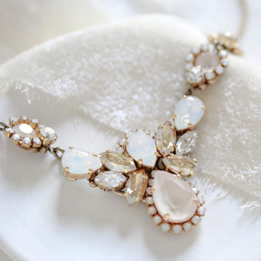 Vintage inspired crystal Wedding necklace - BAILEY - Treasures by Agnes
