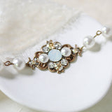 Vintage style Antique Gold crystal bridal bracelet - ASHLYN - Treasures by Agnes