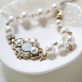 Vintage style Antique Gold crystal bridal bracelet - ASHLYN - Treasures by Agnes