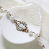 Vintage style Antique Gold crystal bridal bracelet - ASHLYN - Treasures by Agnes