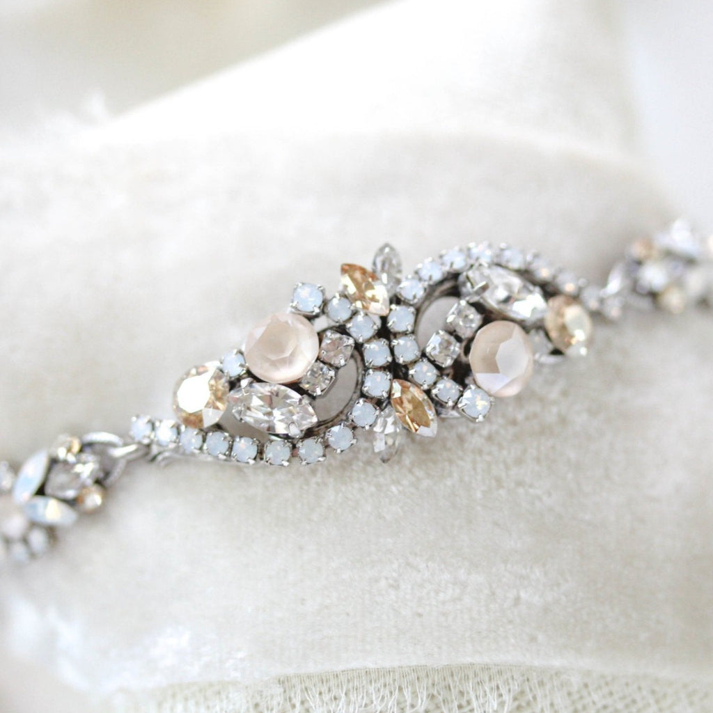 Vintage style Austrian Crystal Bridal bracelet - LUCY - Treasures by Agnes