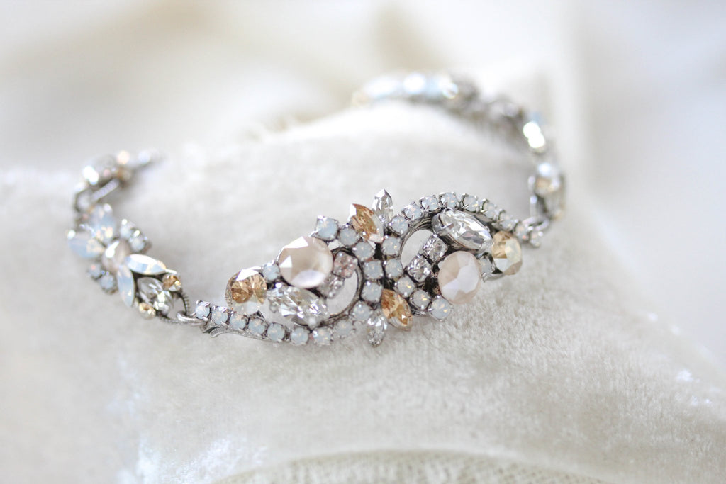 Vintage style Austrian Crystal Bridal bracelet - LUCY - Treasures by Agnes