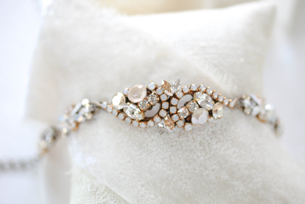 Vintage style Austrian Crystal Bridal bracelet - LUCY - Treasures by Agnes