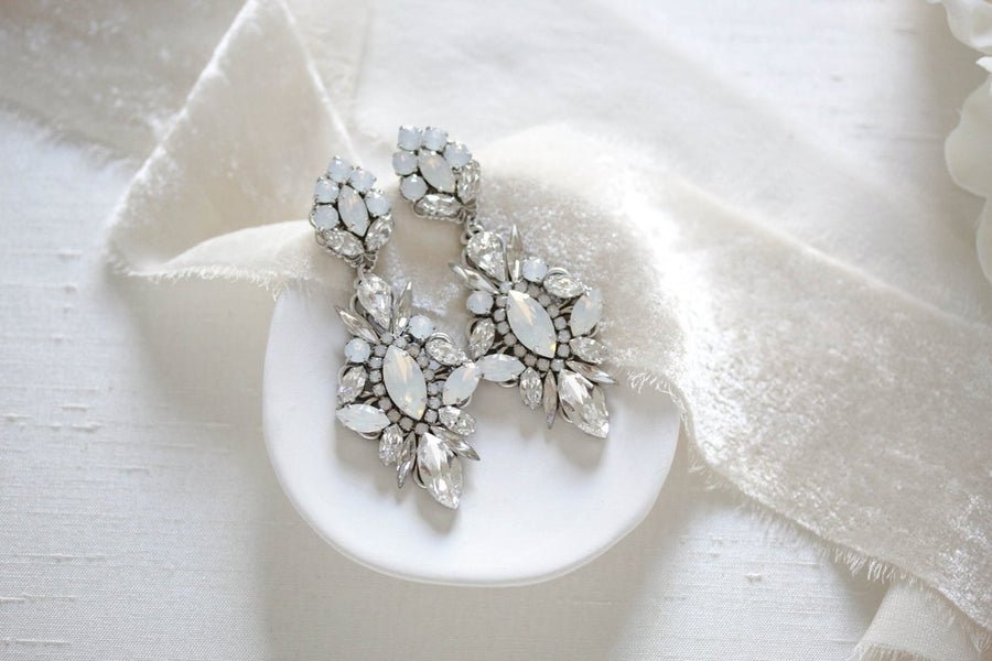 Vintage style Chandelier Wedding earrings with Austrian crystals - PENELOPE - Treasures by Agnes