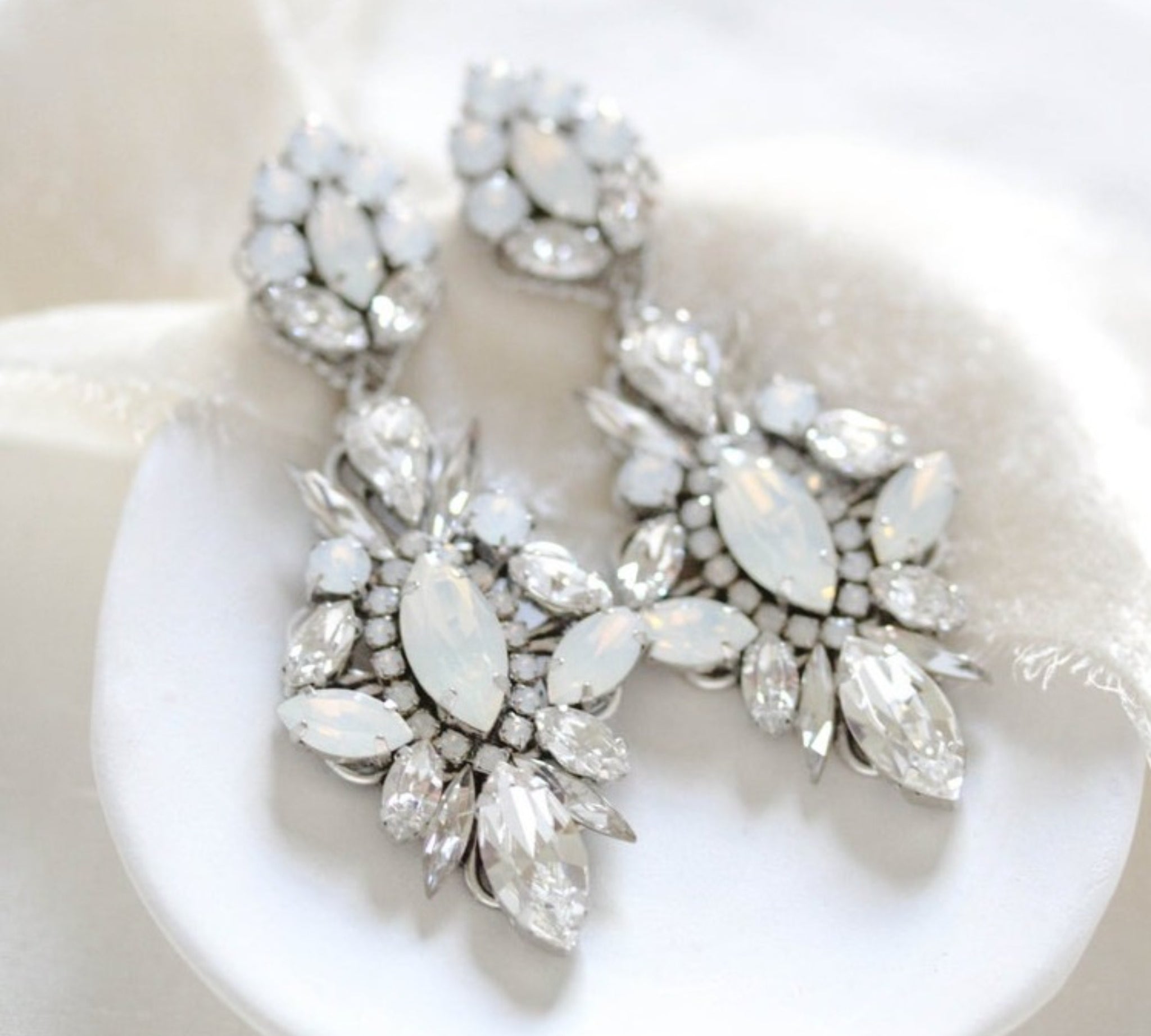 Vintage style Chandelier Wedding earrings with Austrian crystals - PENELOPE - Treasures by Agnes