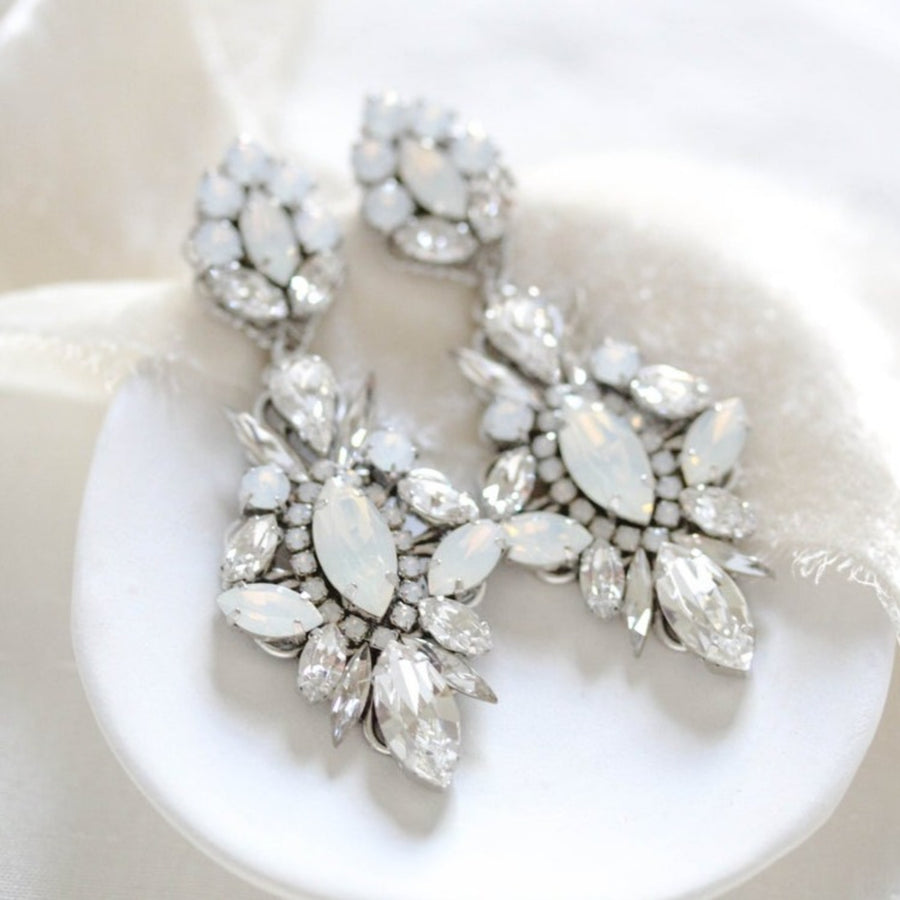 Vintage style Chandelier Wedding earrings with Austrian crystals - PENELOPE - Treasures by Agnes