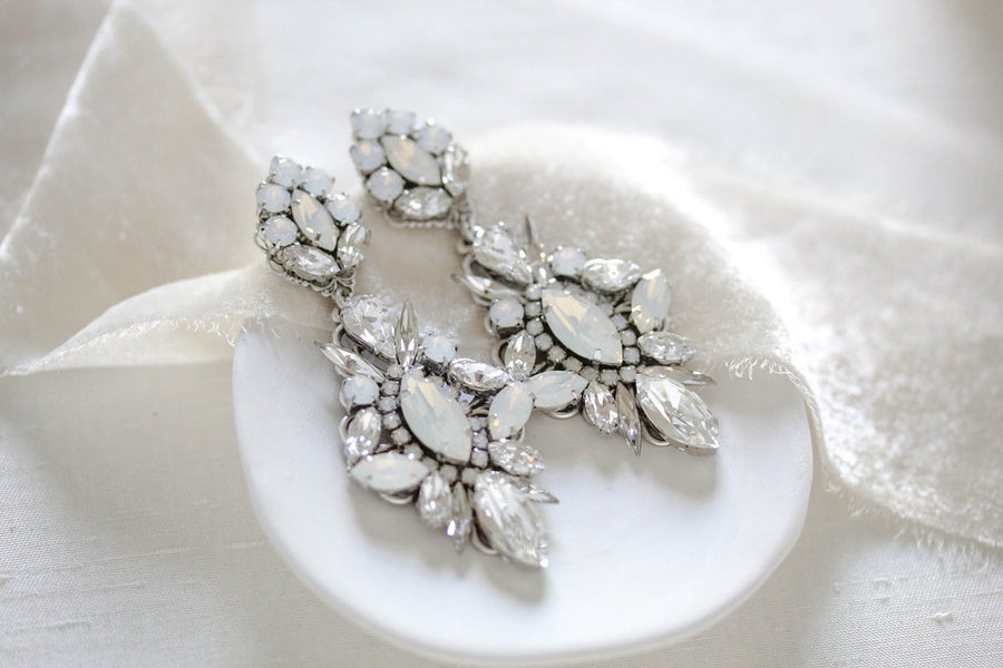 Vintage style Chandelier Wedding earrings with Austrian crystals - PENELOPE - Treasures by Agnes