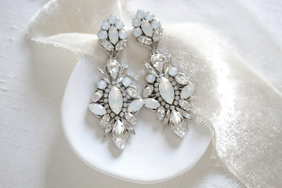 Vintage style Chandelier Wedding earrings with Austrian crystals - PENELOPE - Treasures by Agnes