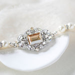 Vintage style crystal and pearl Bridal bracelet - VALENTINA - Treasures by Agnes