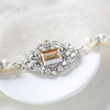 Vintage style crystal and pearl Bridal bracelet - VALENTINA - Treasures by Agnes