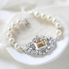 Vintage style crystal and pearl Bridal bracelet - VALENTINA - Treasures by Agnes