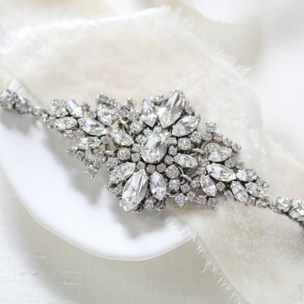 Vintage style crystal Bridal bracelet - CARMEN - Treasures by Agnes